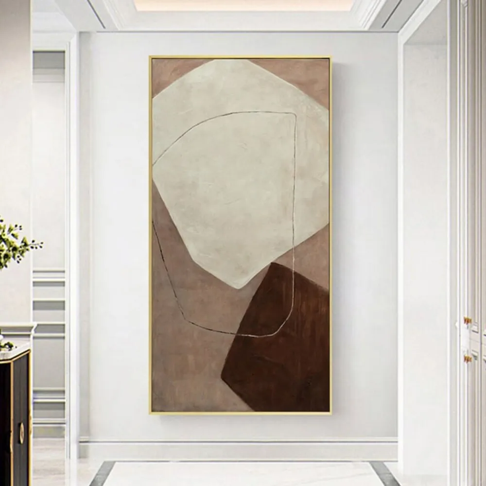 

Простая масляная живопись абстрактная холст ручной работы декоративная роспись без рамки акриловая подвеска для гостиной спальни настенн...