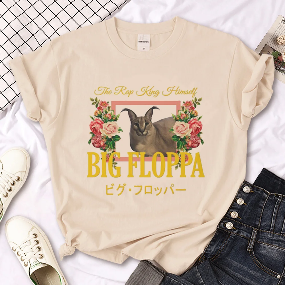 

Floppa t shirt women graphic top female funny clothing
