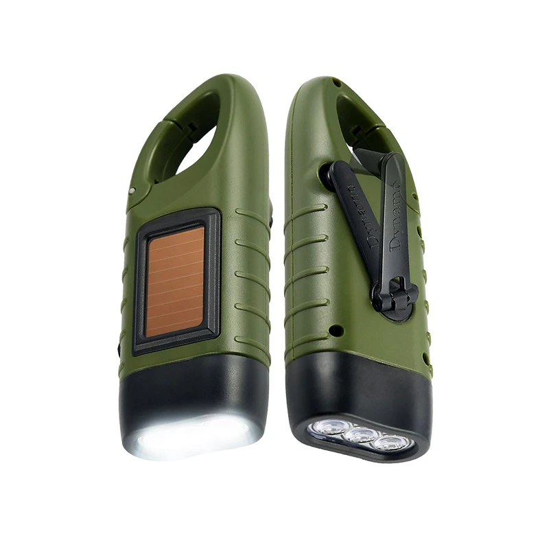

LED Flashlight Hand Crank Dynamo Torch Lantern Portable Outdoor Camping Mountaineering Lighting Solar Power Tent Light