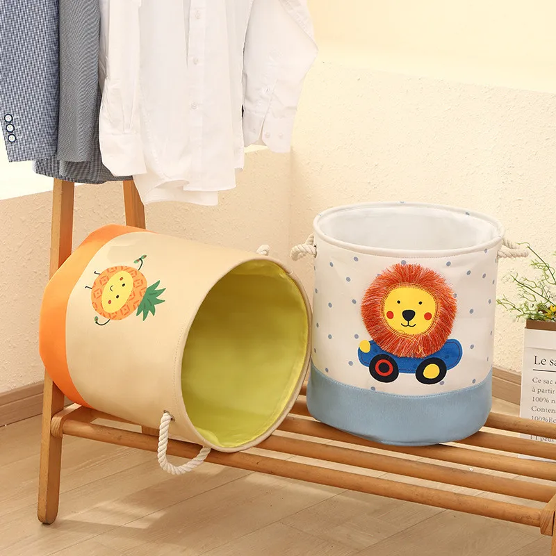 

Baby Dirty Clothes Basket Folding Storage Bag Waterproof Cartoon Lion EVA Thickened Clothes Storage Bucket Children's Toy Basket
