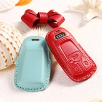 genuine audi key fob cover leather case protector for womenn a3 a4 a1 a6 tt smart flip door handle advanced key cover insurance