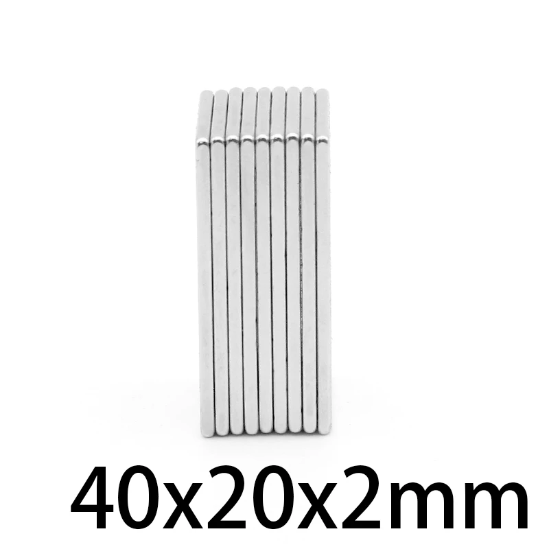 2/5/10/15/20/50PCS 40x20x2mm Block Strong Powerful Magnets Long Rectangular Permanent Neodymium Magnet Sheet 40x20x2 40*20*2 mm - купить по