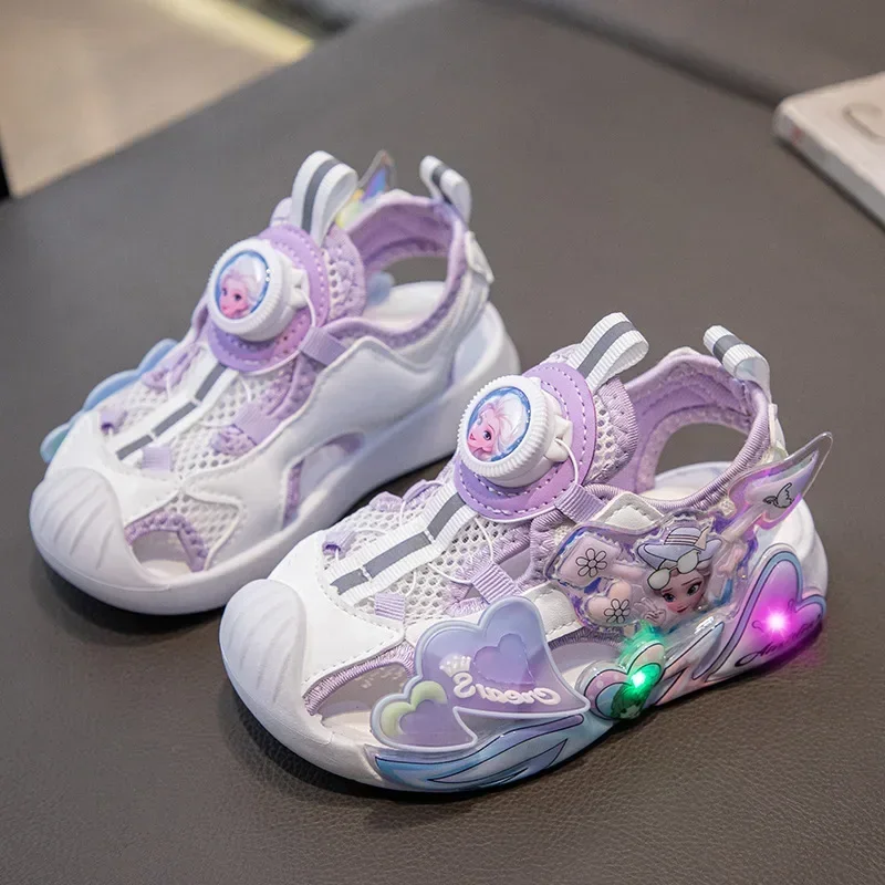 Сандалии Принцессы Эльзы Disney Frozen Для Девочек Летняя Спортивная Пляжная Обувь