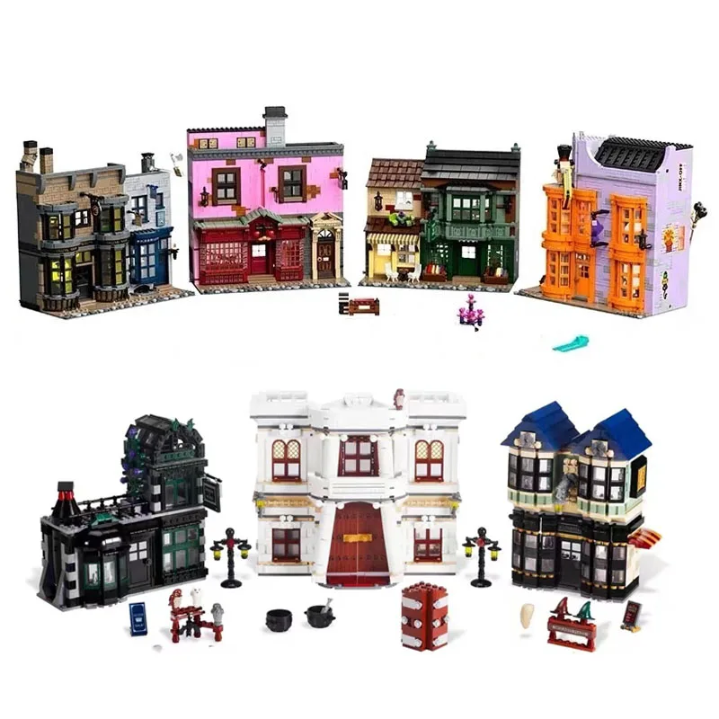 

Конструктор Diagoned Alley 75978 10217, совместимый с конструктором, кубики Харрис, Поттер, серия фильмов, модель, детские игрушки, подарки для детей