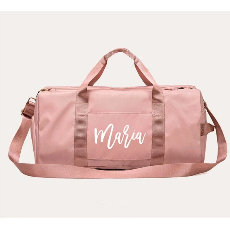 Custom Monogrammed Duffle Bag Waterproof Overnight Weekend Travel Bag, Personalized Bridal Shower Bridesmaid Gift Bag Mommy Tote