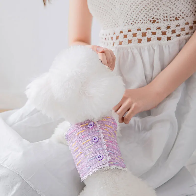 

Одежда для домашних животных, милая элегантная цветная кружевная жилетка для собак на весну и лето, тонкие дышащие крутые подтяжки, кардига...