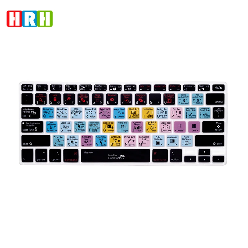 

Силиконовый чехол для клавиатуры для Mac Air Pro Retina 13 дюймов 15 дюймов A1502, с корейскими горячими клавишами, с изображением иллюстратора HRH, A1502, за...