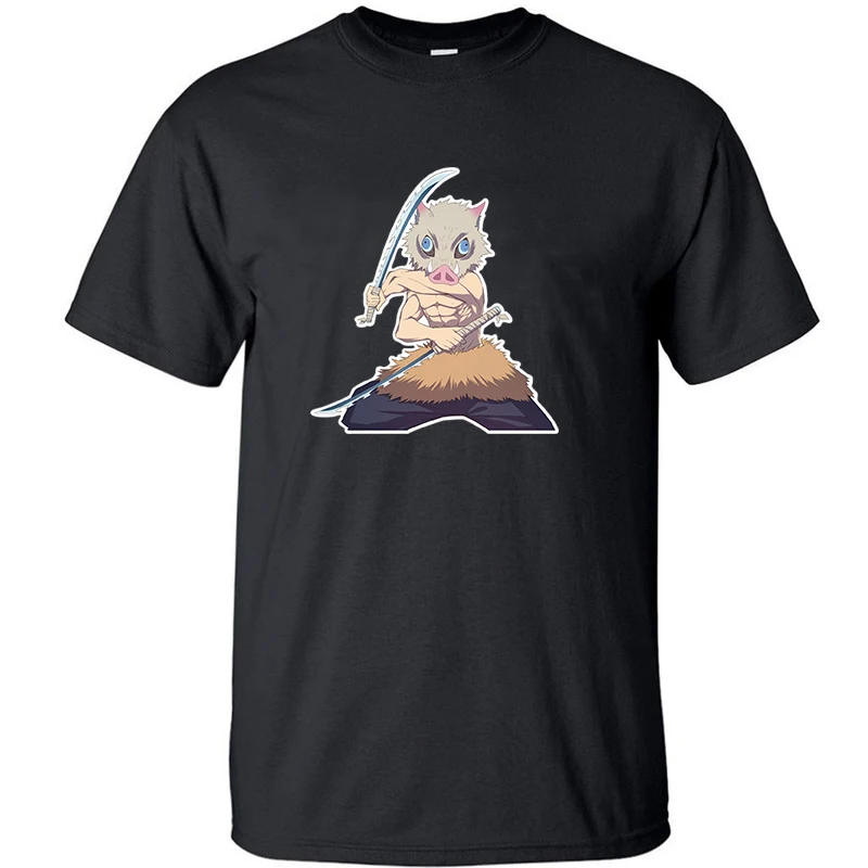 

Demon Slayer Hashibira Inosuke Anime Manga T-shirts T Shirt Shirts Tshirt Men Tee Clothing Streetwear Tshirts Summer Cotton Tops