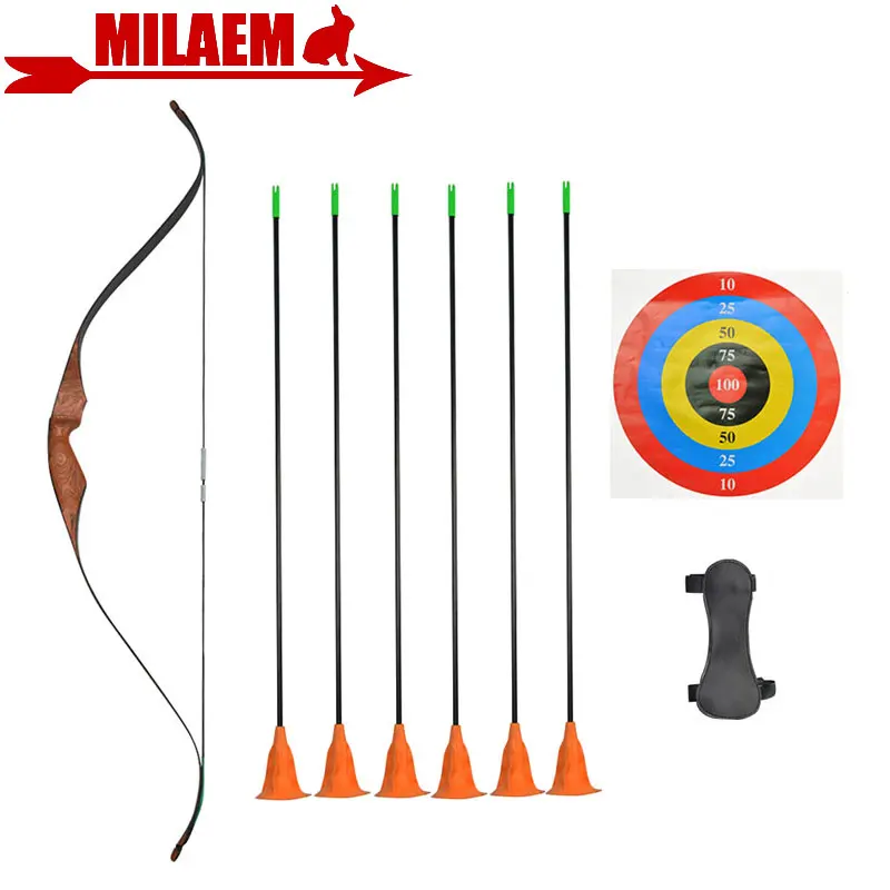 1Set Archery Children Bow Sucker Arrow Set Recurve Bow with Sucker Arrow Arm Guard Shooting Accessories Gift