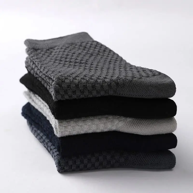 10Pairs Mens Bamboo Fiber Socks Casual Business Socks Anti-Bacterial Deodorant Breathable Cotton Sock for Men Middle Tube Socks