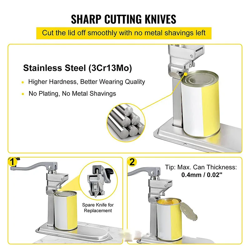 Настольный коммерческий ручной консервный нож для консервных банок открывалка