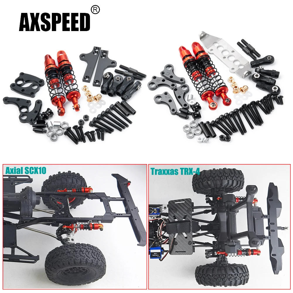 Комплект консольных алюминиевых амортизаторов AXSPEED для Axial SCX10 I & II 90046 90047 TRX-4 1/10 детали для автомобилей на гусеничном ходу