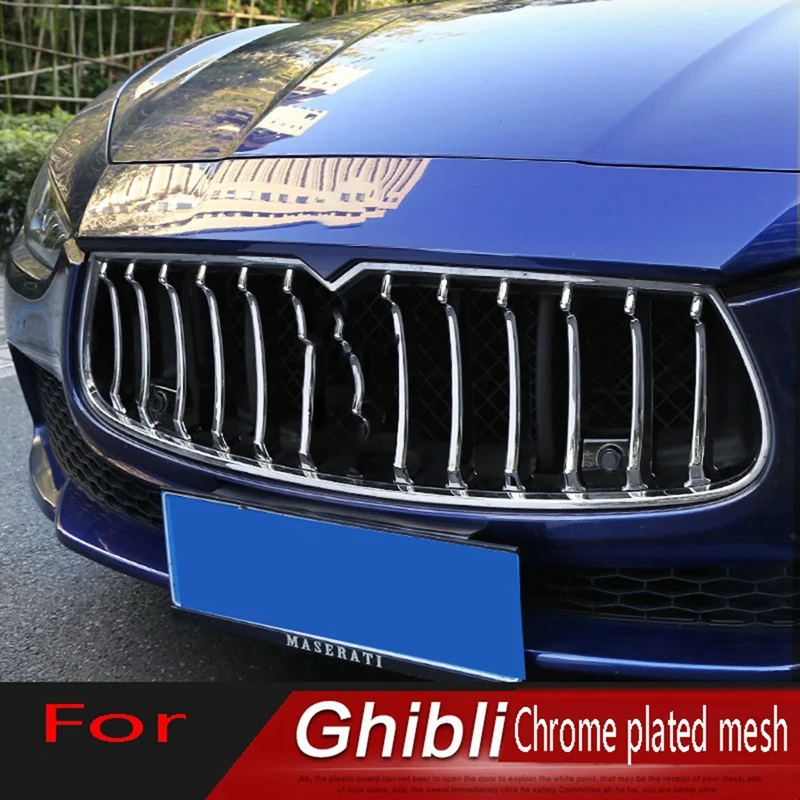 12Pcs Front Griller Trim Car Styling Accessories Front Kidney Grille for Maserati Ghibli 2014-2017