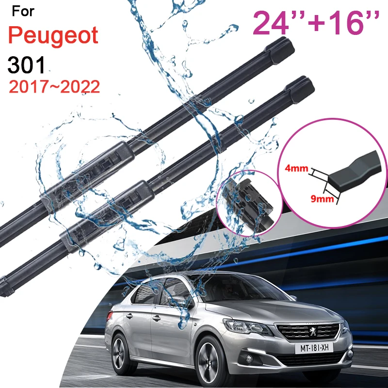 

Car Windshield Wiper Blades For Peugeot 301 2017 2018 2019~2022 Front Window Windscreen Soft Frameless Rubber Wipers Accessories