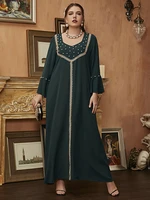 toleen women plus size large elegant maxi dresses 2022 long sleeve abaya ethnic oversized muslim party evening festival clothing