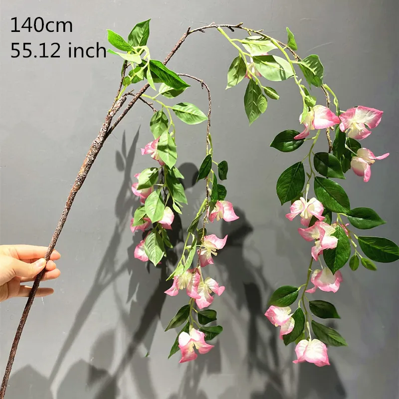 

Искусственный цветок из ротанга 140 см, подвесной плющ, имитация растений, «сделай сам», окошко, сад, гостиница, семейная фотография, реквизит