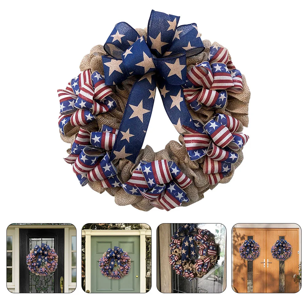 

Wreath Day Independence Julyamerican Patriotic 4Th Door Garland Veterans Memorial Decor Front Porch Flag Usa Labor Sign Tulip
