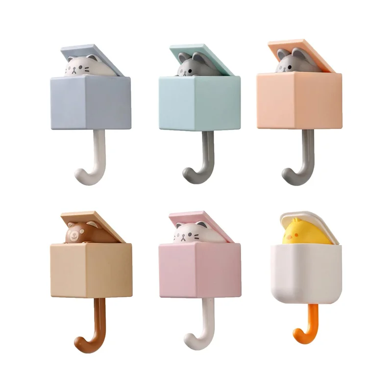 

Creative Adhesive Coat Hook,Cute Pet Hooks For Coat, Scarf, Hat, Towel,Key,Bag Cat Hook For Wall Hanging Decorations