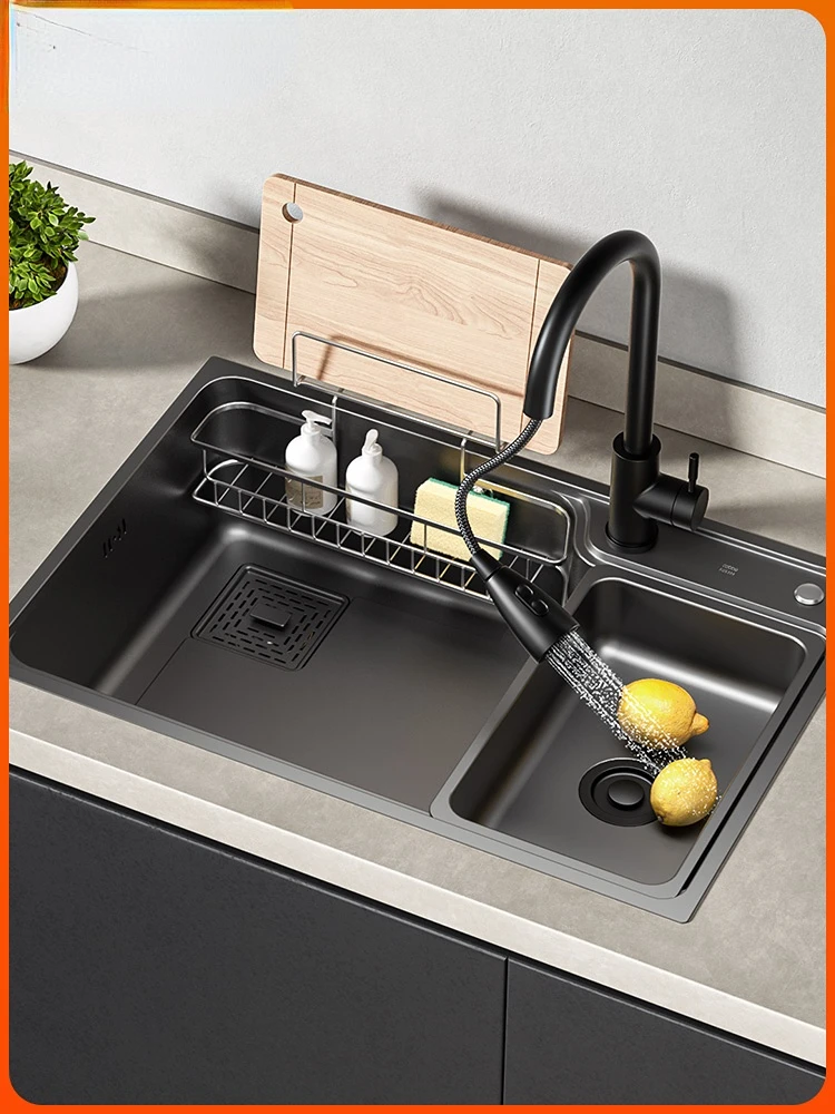 

Nano stainless steel handmade sink single sink kitchen sink black undercounter large single sink