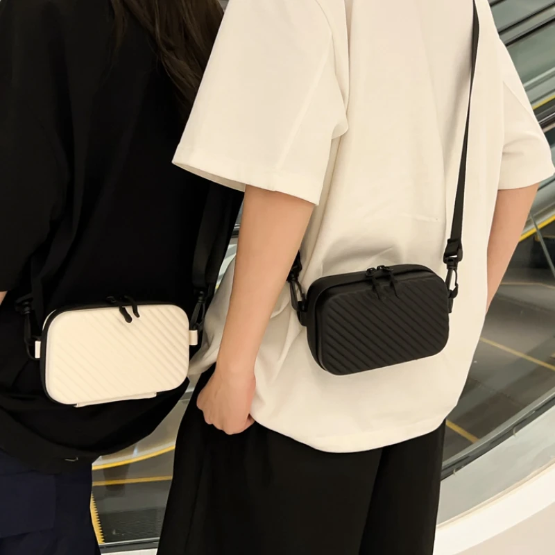 Messenger Bag Man Fashion Small Mini Square Bag Hard Shell Bag Zipper Solid Color Shoulder Bag Wallet 2023 New Trend All-match