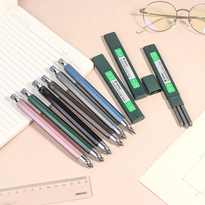 

5.6MM Mechanical Automatic Pencils & Charcoal Graphite Pencil Lead 4B 6B 8B