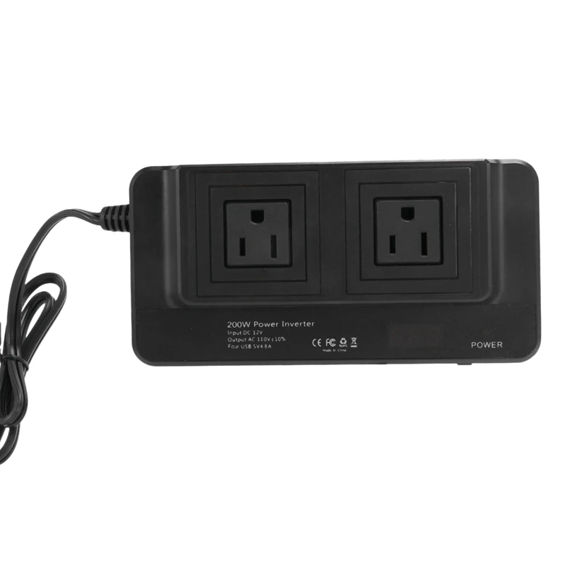 Инвертор мощности 200 Вт преобразователь постоянного тока 12 В в переменный ток 110