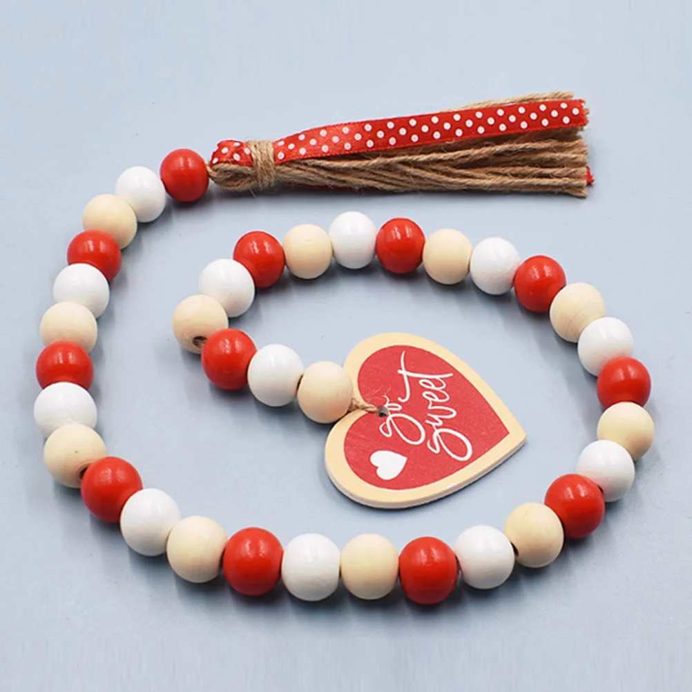 

Bead Garland Wreaths DIY Accessories Decorations Home Beads Wood Valentines Hanging Wooden