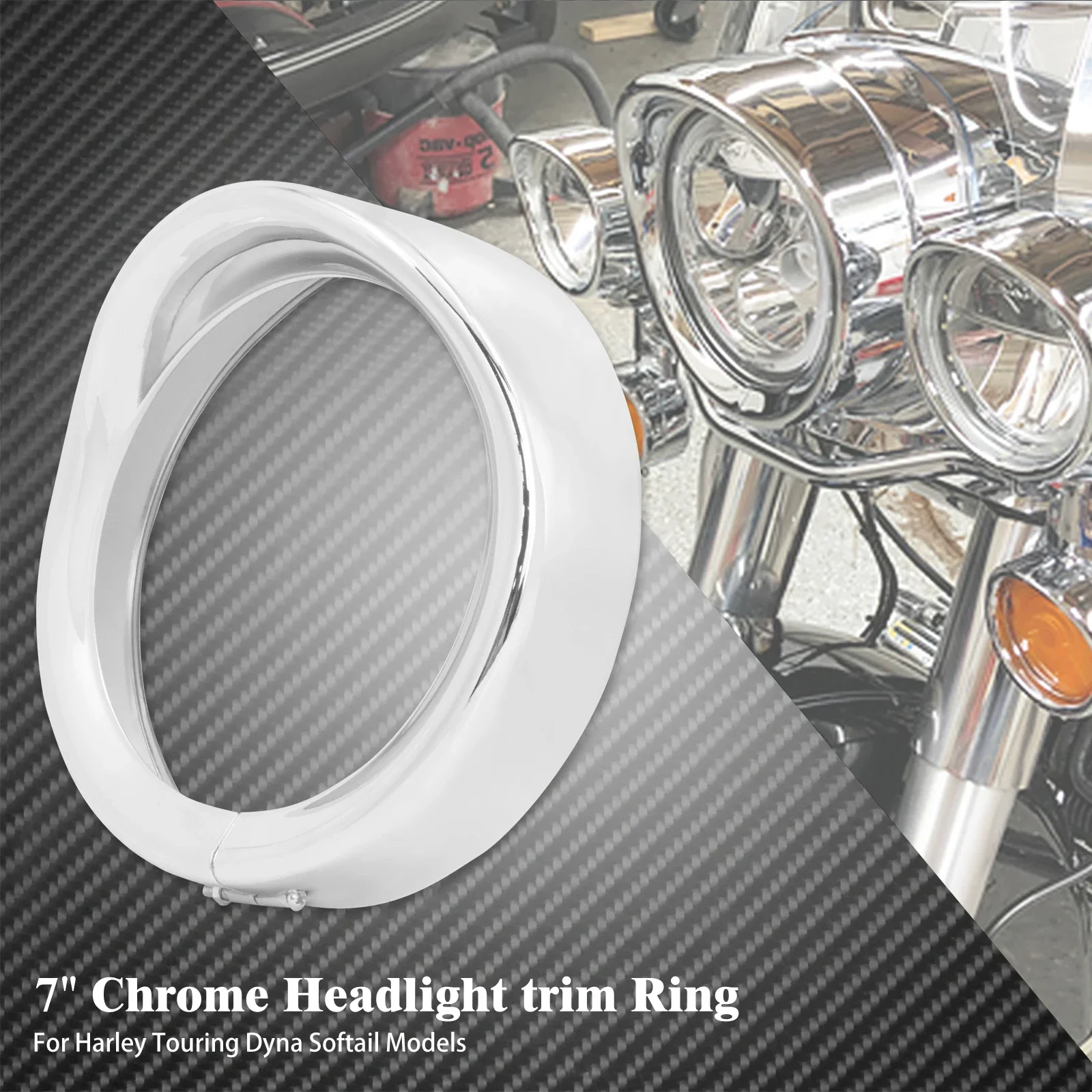 

Мотоциклетная 7-дюймовая светодиодная накладка на фару с козырьком, безель, крышка фары, хромированная крышка для Harley Softail Touring Road King Street Glide
