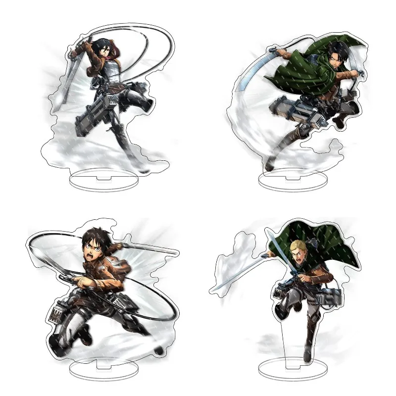 

Attack On Titan Character New Model Anime Figure Levi Mikasa Eren Erwin Smith Acrylic Stands Model 15CM Desk Decor Fans Gift