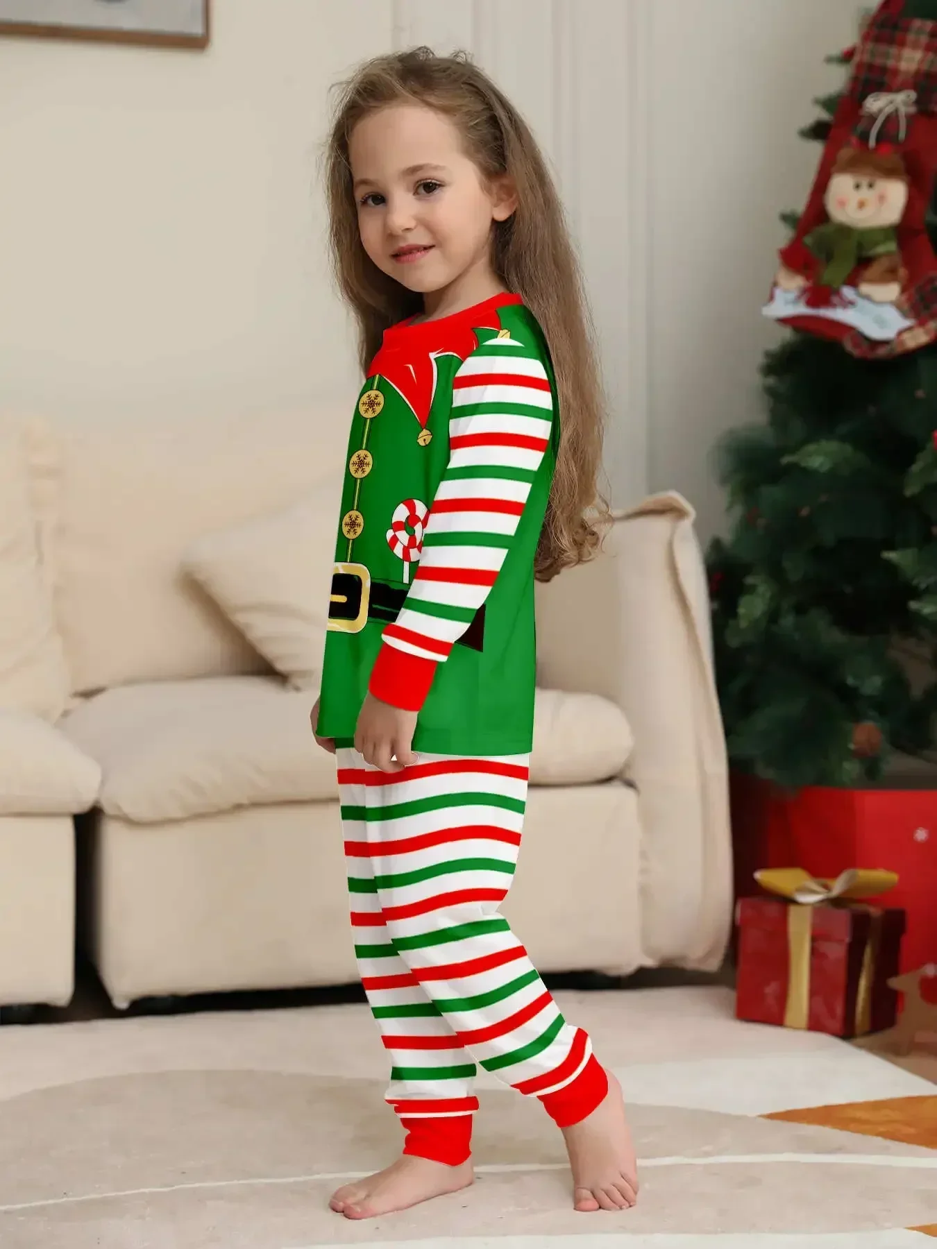 Winter Mom Daughter Dad Son Matching Clothes 3D Santa Print Christmas Family Pajamas Set Baby Dog Romper Xmas Look Pyjamas