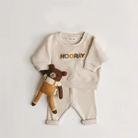 newborn baby clothes long sleeve sweatshirt embroidery top pant cotton spring autumn infant jumpsuit cute baby clothing set