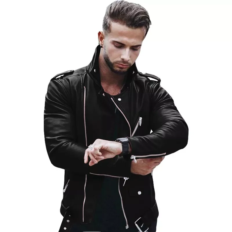

NEW IN Leather Jackets Men PU Leather Coat Men Autumn Winter Motorcycle Jacket Men Casual Slim Fit Turn Down Collar Male Jacket