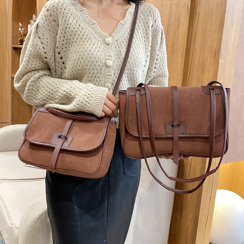 

Винтажные матовые сумки на плечо 2022, женская брендовая сумка из искусственной кожи, скраб, женская сумка через плечо, Повседневная матовая ж...