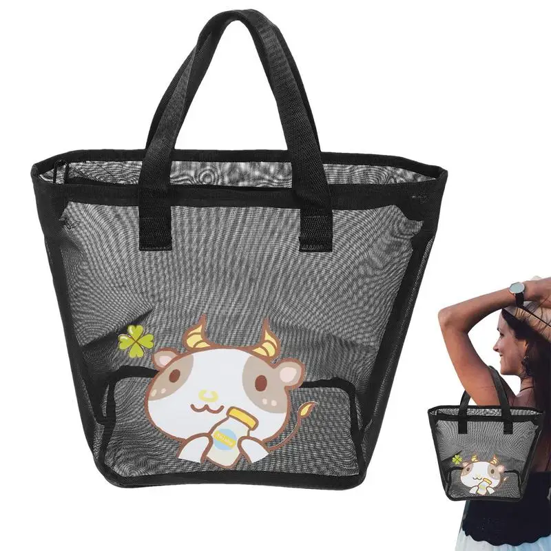 

Beach Tote Large Tote Bags Portable Beach Storage Bag With Zipper For Kids Beach Vacation Essentials For Travel Gym