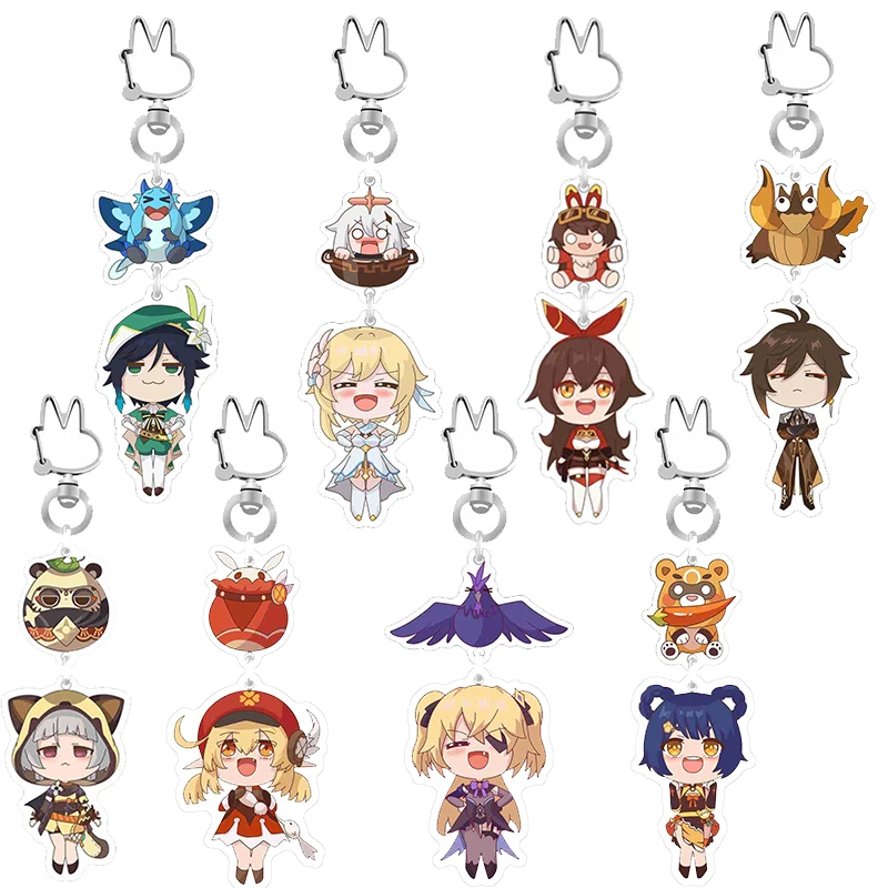 

Anime Keychain Genshin Impact Nilou Cyno Yelan Nahida Wanderer Key Chain Accessories Cute Bag Pendant Key Ring Fans Gift