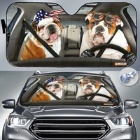 bulldog car sunshade bulldog lover bulldog car decor gift for dad auto sunshade dog car sun protector