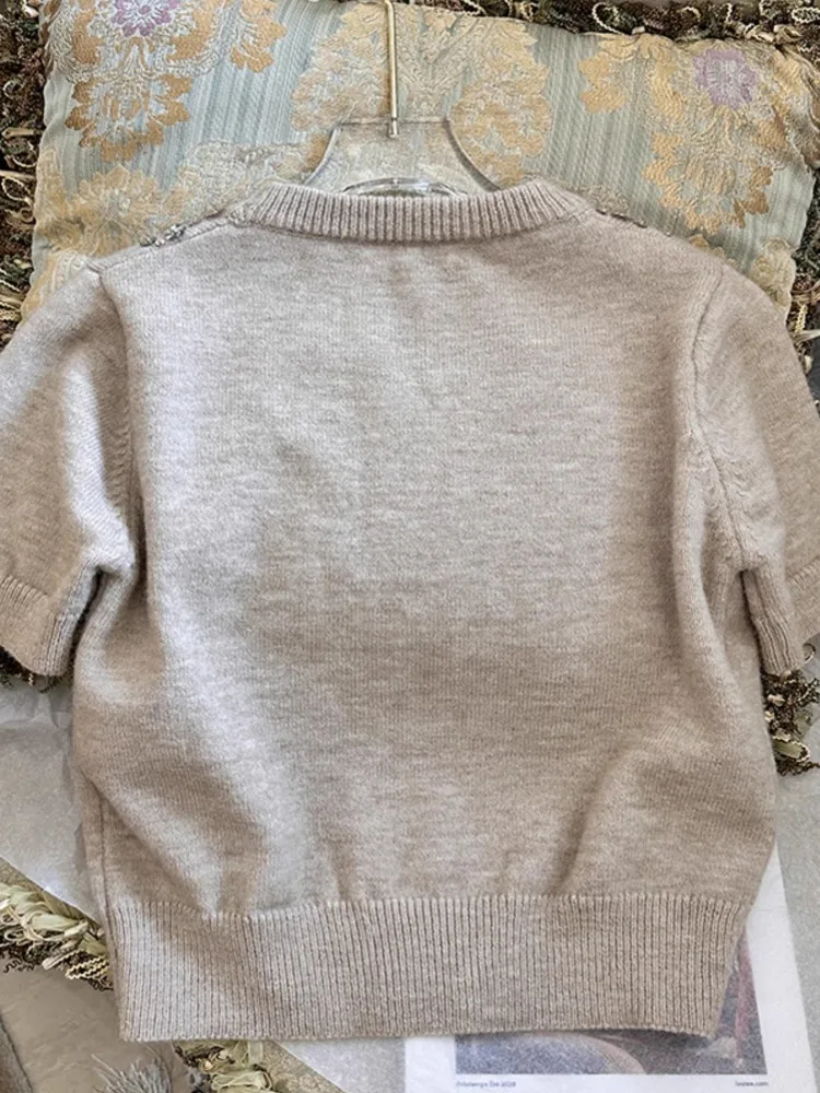 Женский Блестящий пуловер с блестками трикотажный джемпер круглым вырезом и