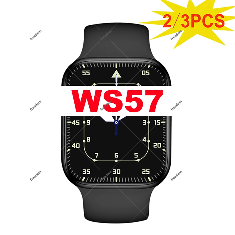 

3PCS IWO WS57 Smart Watch 2.0inch BT Call Heart Rate Monitor Magnetic Charging Smart Watch Men Women for IOS VS X8 Max