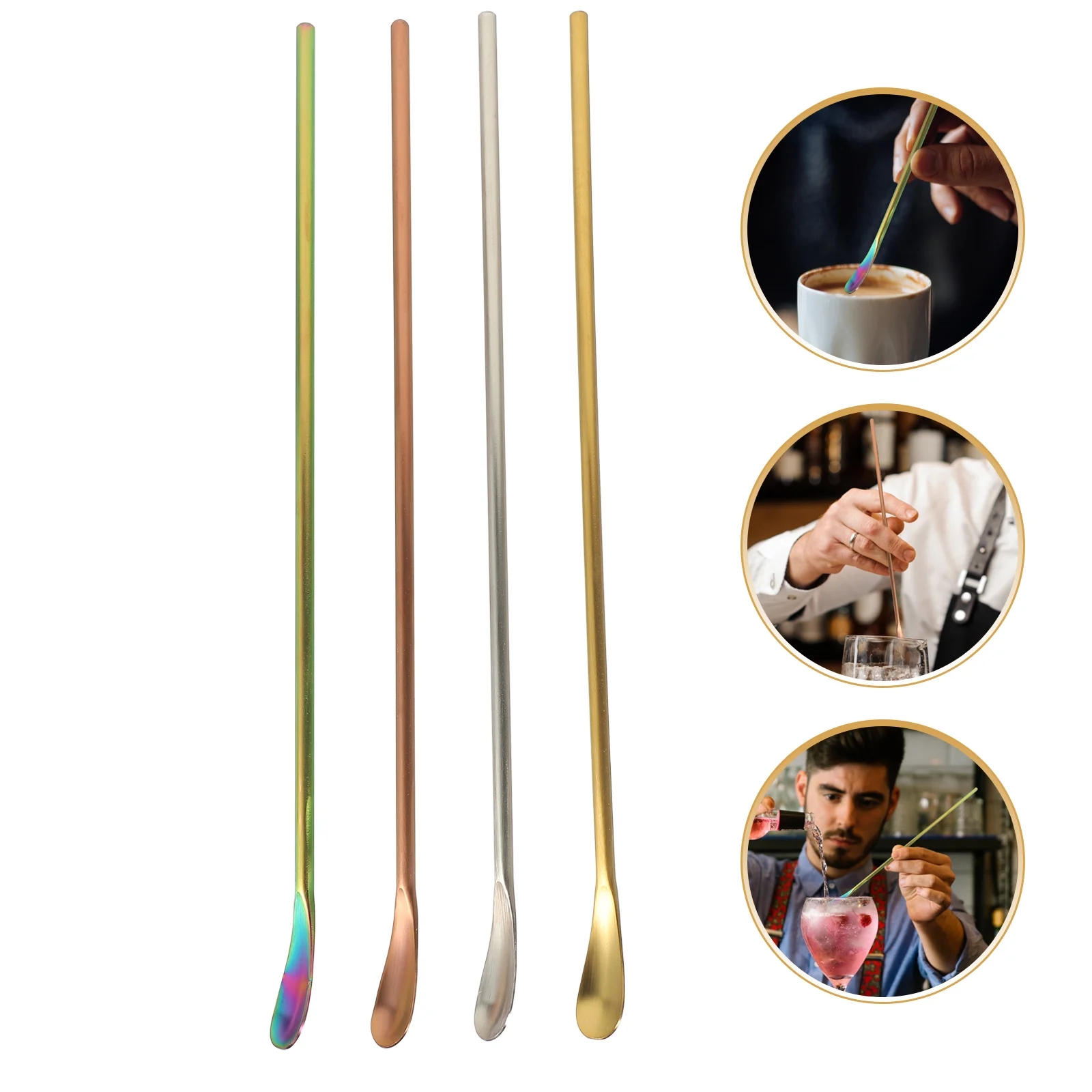 

Spoon Cocktail Stirring Sticks Mixing Tea Drink Stirrers Rods Gold Ice Salt Stirrer Coffee Shaker Beverage Stick Swizzle Stir