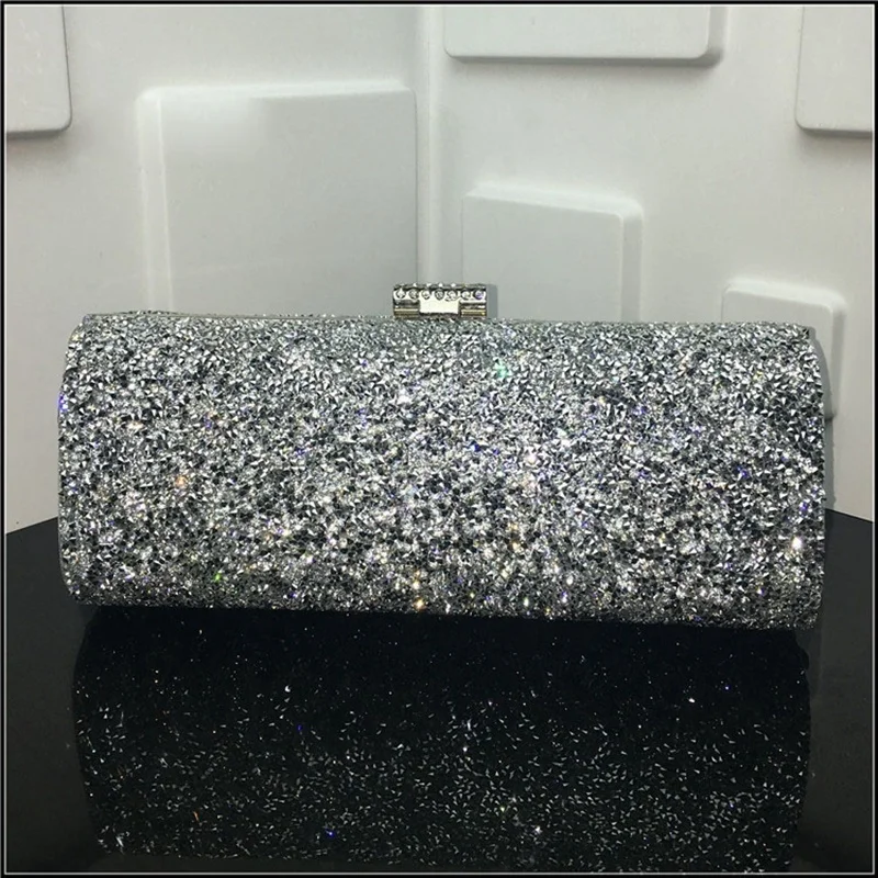 

D Elegant Women's Pu Leather Retangle Day Clutch Bags With Rhinestone Lady Luxury Evening Bags Classical Party Bags A150