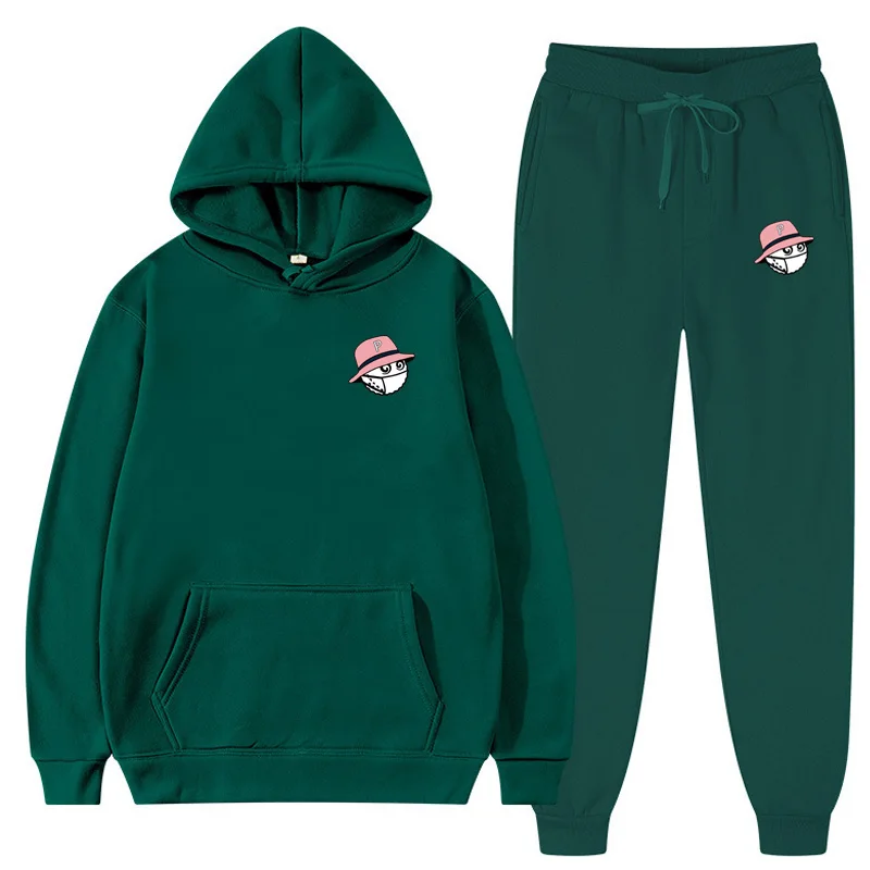 

Spring 2023 New Golf Brand Lovers Suit Solid Color Men's Tracksuits Hooded Pullover Sweatpants Sweatshirt Casual Pants Male Sets