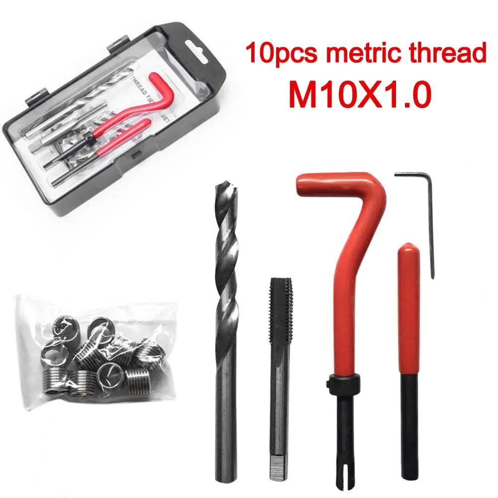 

15pcs Helicoil Thread Repair Kit M10x1.0/M10x1.25 with10 Wire Thread Inserts