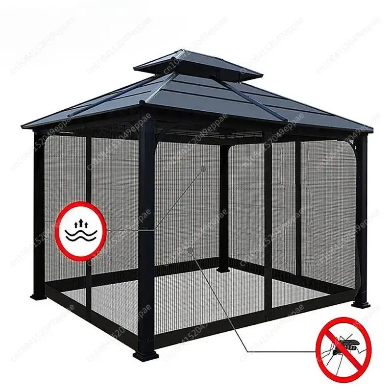 4-дверная уличная беседка москитная сетка боковая стена занавеска с молниями
