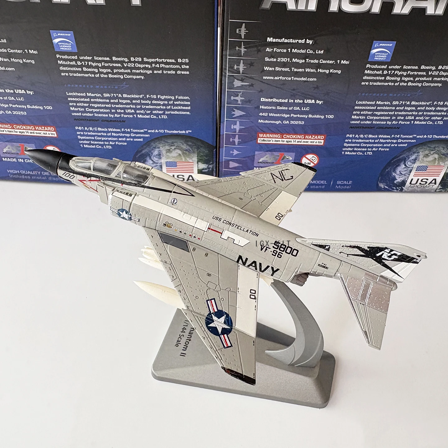 Масштабная модель военного самолета F-4 Phantom II (США) 1144, серебристый истребитель для палубных авианосцев, готовая коллекционная модель из литого металла, украшение, подарок (art.: 3920dae84dfb6) - 3920dae84dfb6