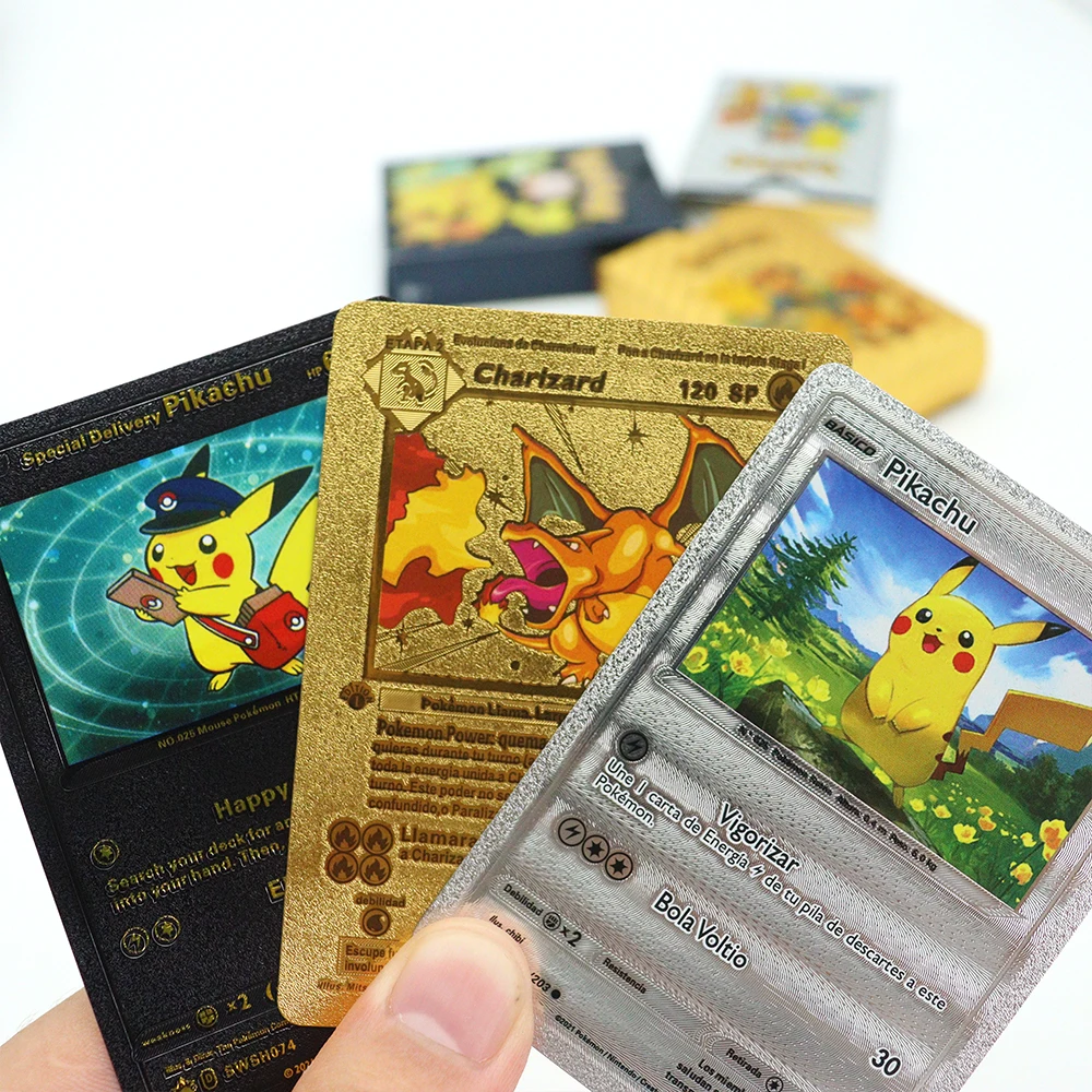 

Pokemon Gold Sliver Cards Box 27-55Pcs Original Limited TAKARA TOMY English Spanish Vmax EX GX Pikachu Charizard Gold Card Gift