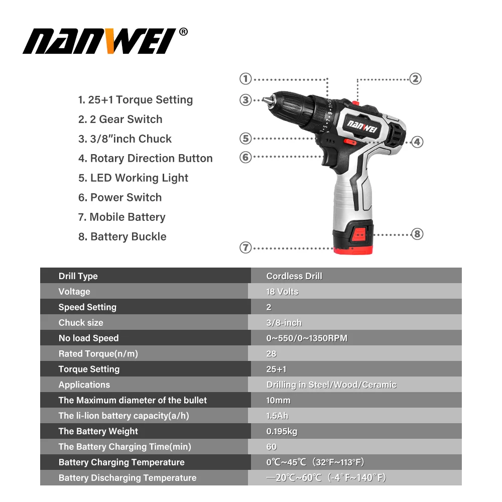 Mini drill 12v 18v Screwdriver Lithium-Ion Battery hot sale made in China factory price |
