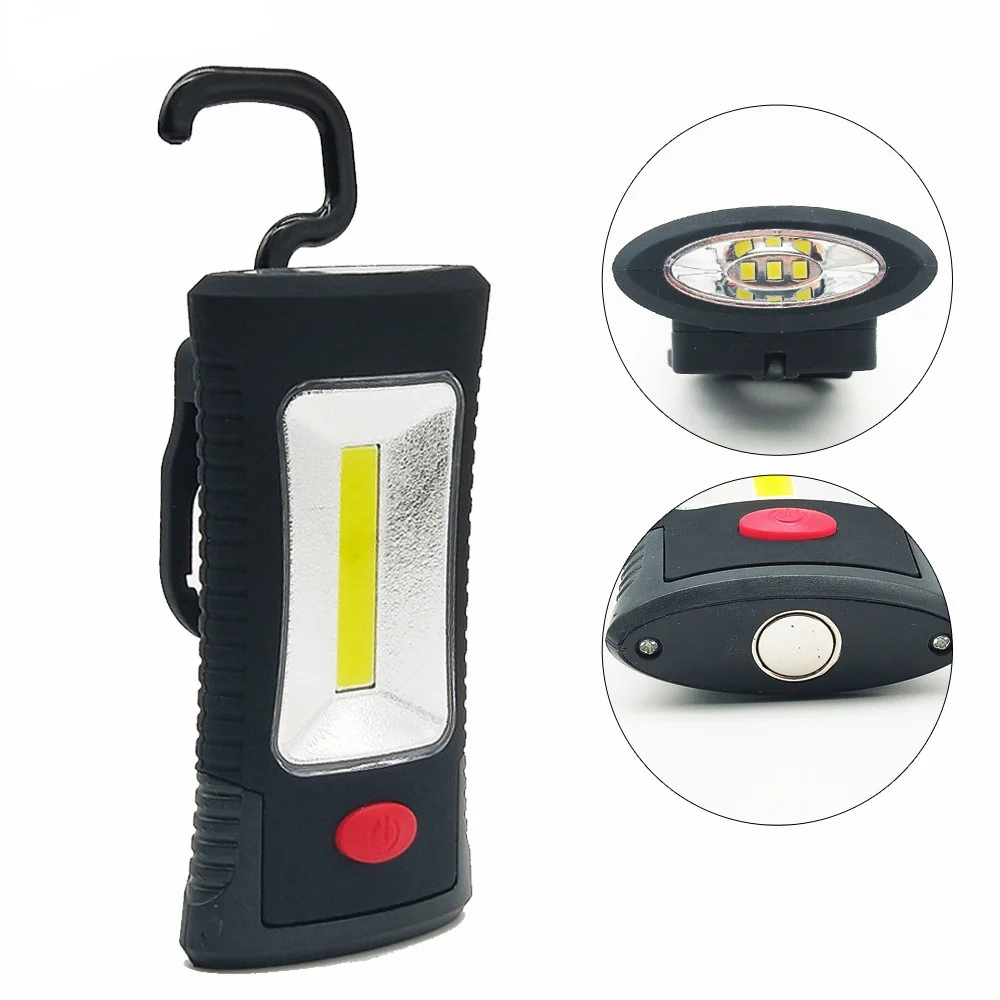 

Multifunctional Portable COB LED Magnetic Folding Hook Working Inspection Light Flashlight Torch Lanterna Lamp USE 3xAAA