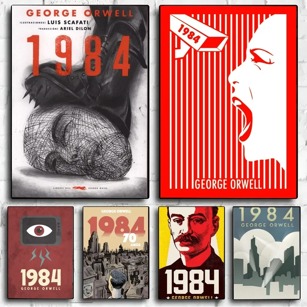 Плакат Джорджа Оруэлла 1984 Размер A3/A4 Современный Стиль HD Качественный Бумажный
