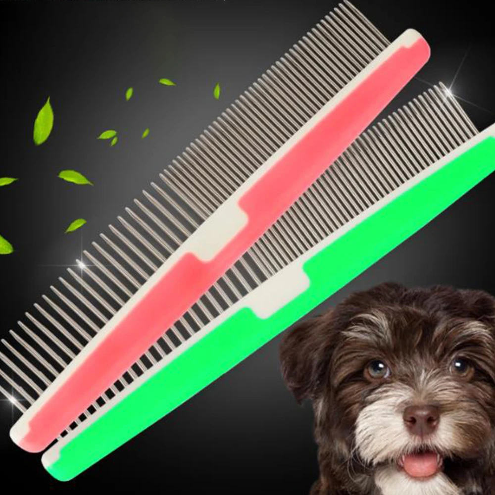 

Pet Dematting Comb Stainless Steel Pet Grooming Comb for Dogs and Cats Gently Removes Loose Undercoat Mats Tangles and Knots