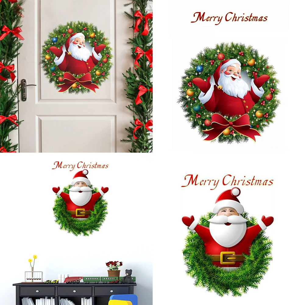 

Santa Claus Merry Christmas Wall Sticker For Christmas Festival Decoration Living Room Home Window Glass Door New Year Poster